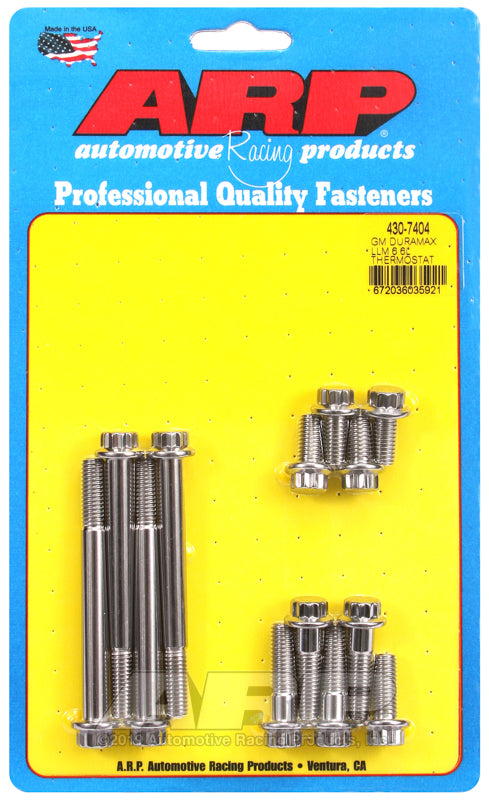 ARP GM Duramax LMM 6.6L 12PT SS (street) thermostat housing bolt kit