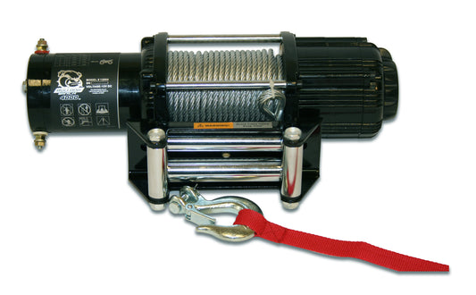 Bulldog Winch 4000lb UTV Utility Winch  Two Switches  Mounting Channel  Roller Fairlead 15004