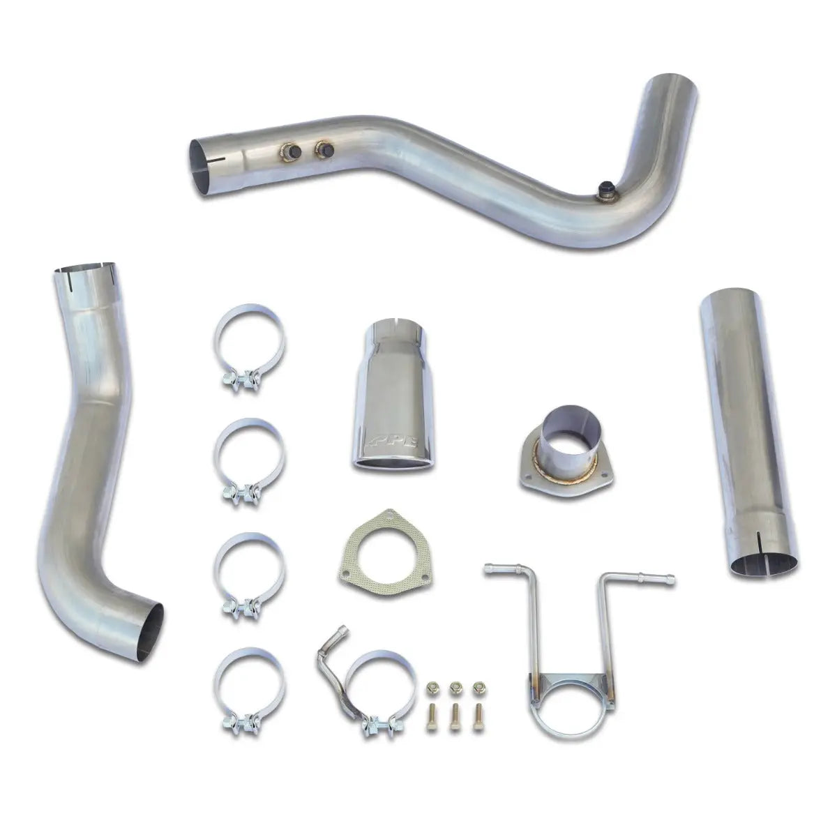 PPE Power Exhaust Kit 304 SS 4  DPF-Back w Tip - GM 6.6L Duramax 2007.5-2019 - Raw Pol 117010350 — PPE117010350