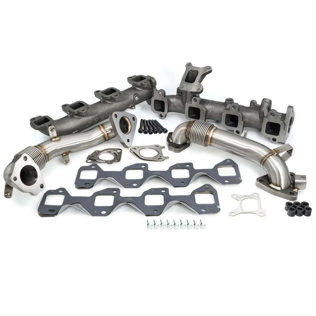 PPE Power High Flow Exhaust Manifold and Up-Pipe Kit - GM 6.6L Duramax 2017-2026 L5P - Raw 116112500 — PPE116112500