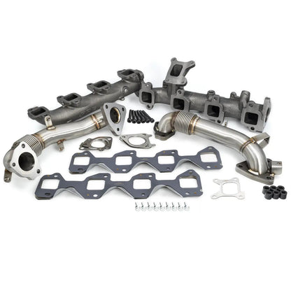 PPE Power High Flow Exhaust Manifold and Up-Pipe Kit - GM 6.6L Duramax 2017-2026 L5P - Raw 116112500 — PPE116112500