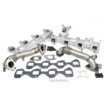 PPE Power High Flow Exhaust Manifold and Up-Pipe Kit - GM 6.6L Duramax 2017-2026 L5P - Raw 116112500 — PPE116112500