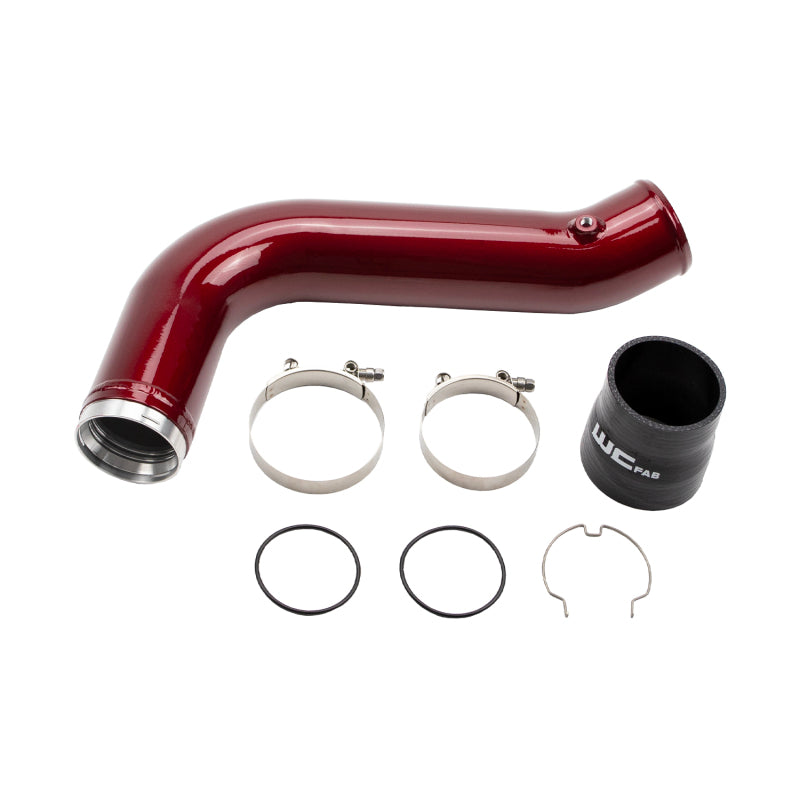 Wehrli 17-19 Chevrolet 6.6L L5P Duramax Passenger Side 3.5in Intercooler Pipe - WCFab Red