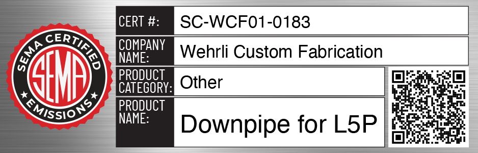 Wehrli CUSAtom Down Pipe  3.5in.  for 2017-2026 Duramax L5P 100129 — WCF100129