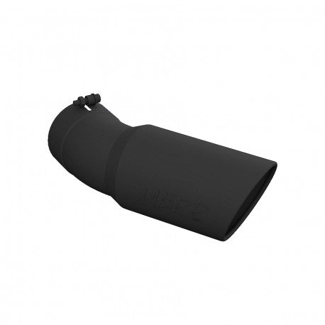 MBRP 2015 2025 Chevrolet GMC 2500  3500 Duramax Black Coated Tip; 6  OD; Angled Rolled End; 5  inlet; 15.5  length ; 30ø bend T5154BLK
