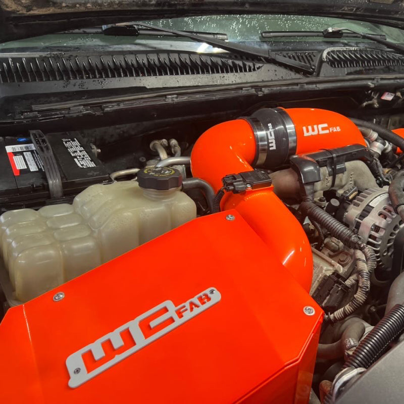 Wehrli 2004.5-2005 Chevrolet LLY Duramax 4in Intake Kit with Air Box Stage 2 - Chevy Orange