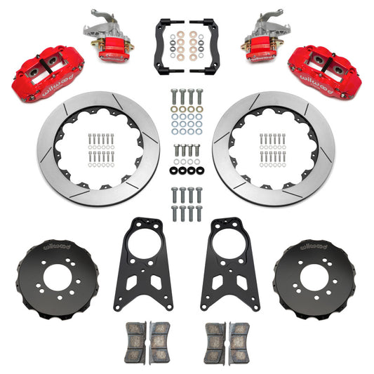 Wilwood 89-98 Nissan 240SX FNSL4R/MC4 Rear Parking BBK w/ 13.50in Slotted Rotors - Red